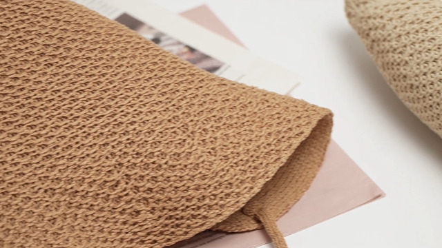 Sombrero de paja tejido con ala ancha para sol miniatura 7