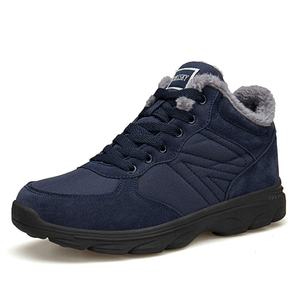 Axcone Stivali Uomo Donna Invernali Impermeabili Trekking Outdoor Caldo Cotone Scarpe Piatto Caviglia Stivaletti Neve - Rosso Marrone Blu Nero Grigio 36-48EU
