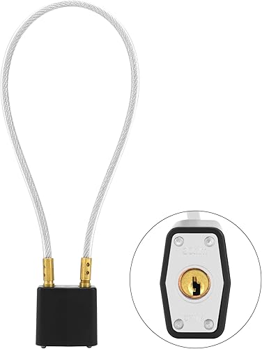 Miniatura 7 de QWORK Candado para casco de motocicleta, paquete de 2 llaves iguales con llave y cable, universal, para motocicleta, casco de bicicleta, seguridad