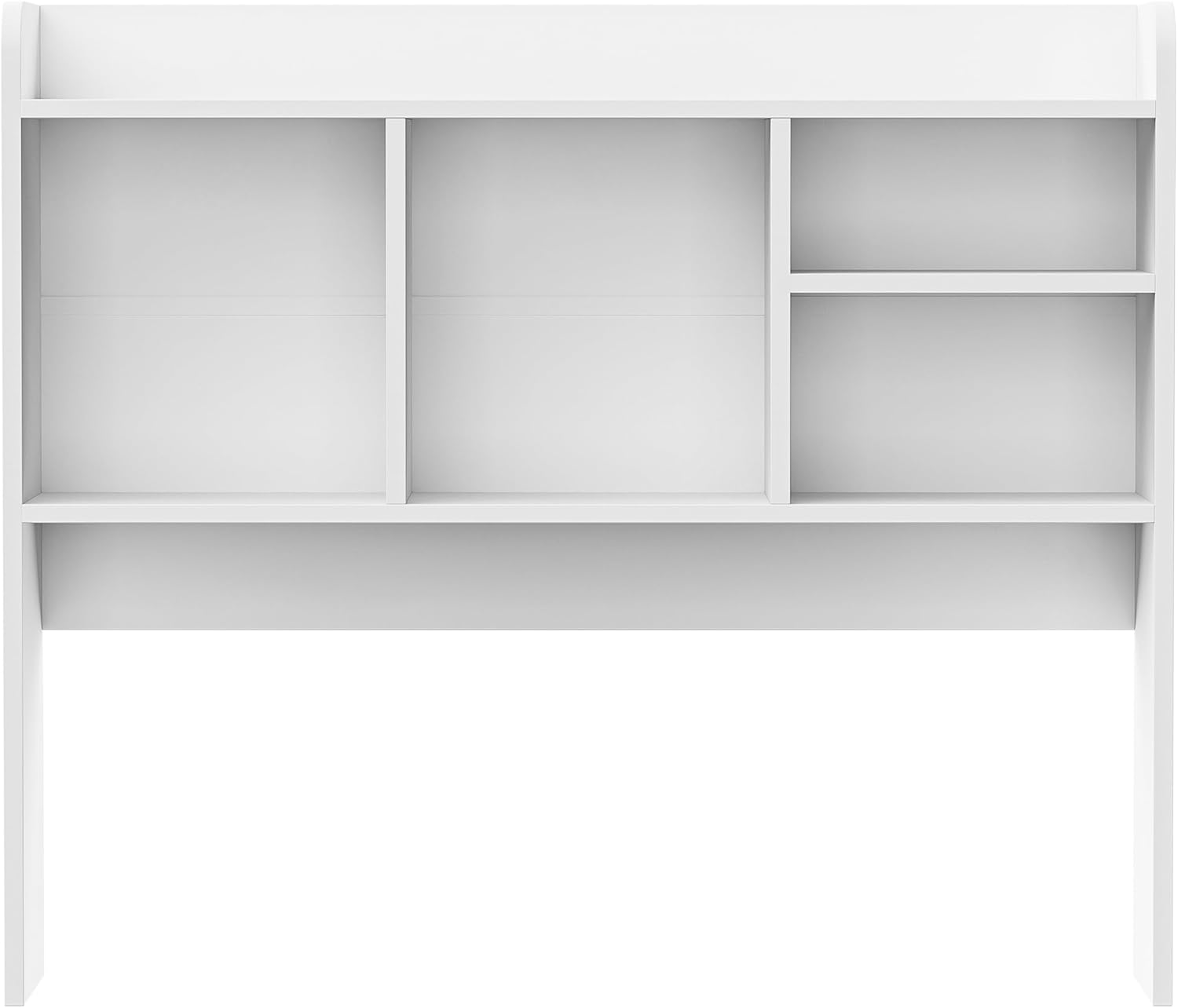 Nova Microdermabrasion Wooden Desktop Bookshelf with 6 Shelves–3-Tier Desk Organizer Hutch for Computer Desk, Home or Office (White)