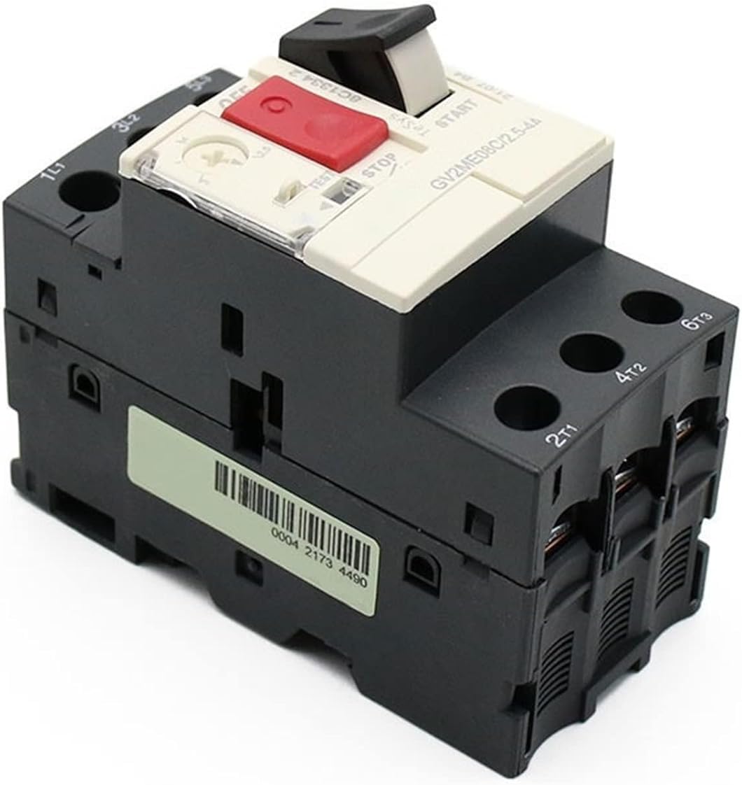 ALKOY Circuit breakerGV2ME Series Motor Protector Motor Circuit Breaker Motor Starter Push Button 3P Thermal Magnetic Type Motor Breaker 1Pcs (Size : GV2-ME04C) (Size : GV2-ME16C)