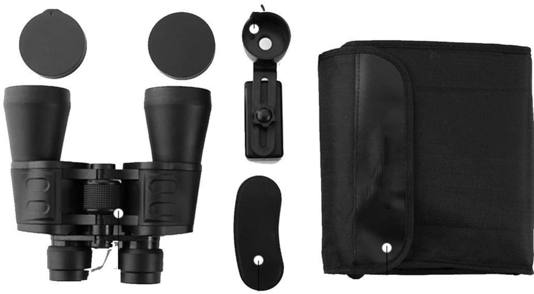 Telescopio monoculare portatile, binocolo 10x50 con adattatore fotografico per smartphone, binocolo per adulti e bambini, con scarsa illuminazione, con tetto BAK4