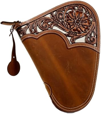 Nocona Western Gun Case Tooled Inlay Zip Closure Medium Brown N7600544
