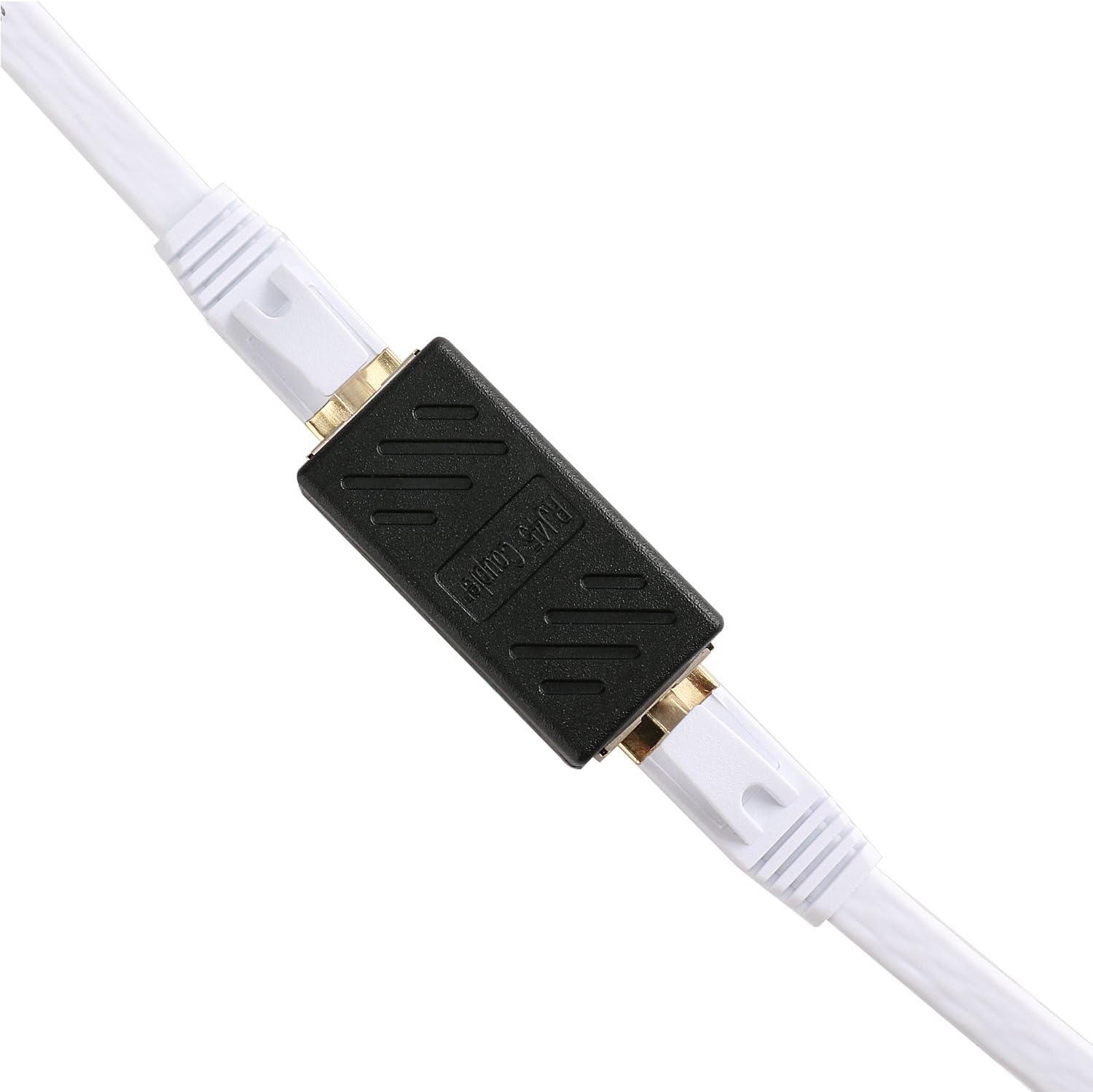 Ethernet RJ45 Adapter - Shielded in-Line Coupler for Cat7/Cat6/Cat5e/cat5 Ethernet Cable Extender Connector - Female to Female, Black