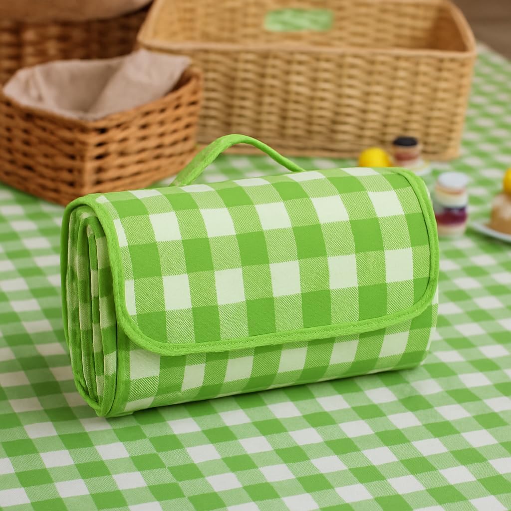 Beach Blanket Outdoor Picnic Blankets Mat 80"x60" Extra Large Waterproof Sand Proof Camping Blanket Lightweight Folding Portable Travel Blanket for Family Park Beach Grass (Green)-image-42
