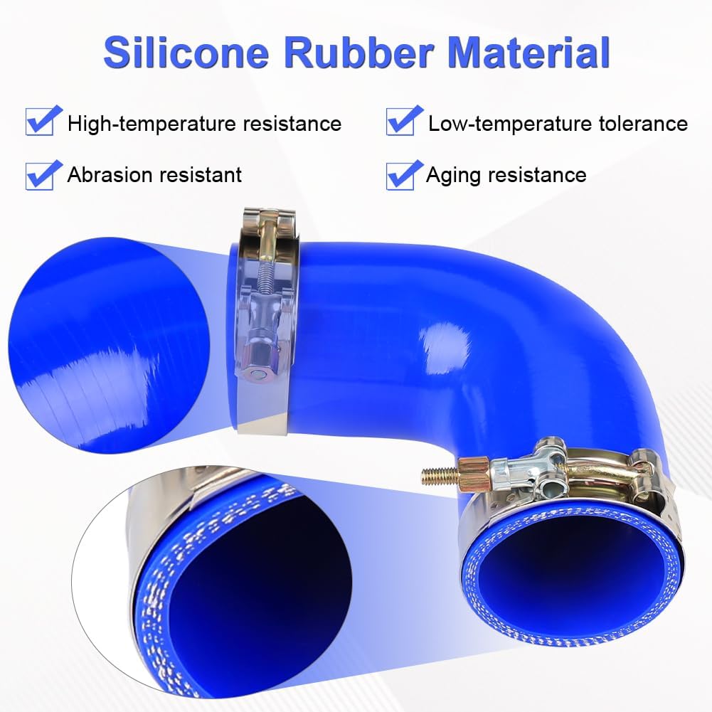 Silicone Rubber 90 Degree Elbow Hose with Clamps Compatible with Paccar/Kenworth/Peterbilt Replacement for F04-6006