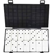 Portable Double 6 Dominoes Set with 28 tiles prominent tactile dots