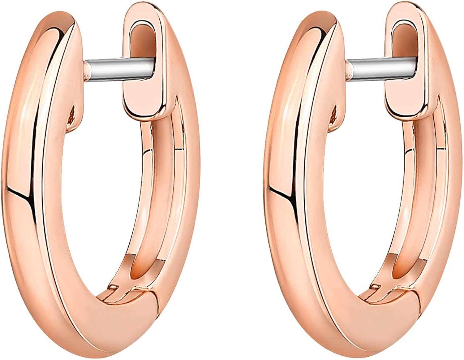 PAVOI 14K Rose Gold Plated Cuff Earrings Huggie Stud, 12mm - Image 3