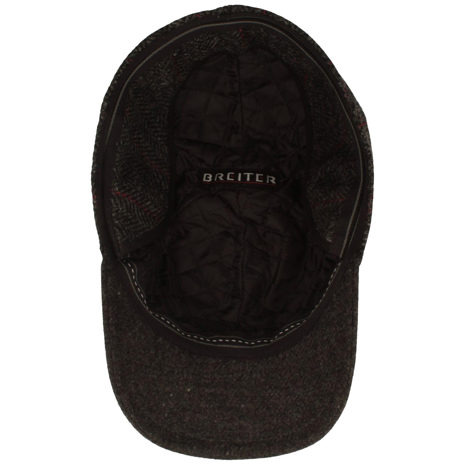 Breiter Gorra de béisbol de invierno gris espiga 55, Gorro de Invierno con Orejeras, Gris Espina De Pescado Negro, 55