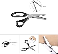 Vista 5 de Pinking Shear Tela de acero inoxidable Tijeras redondas/triangulares Herramienta de costura a sastre (0.197 in)