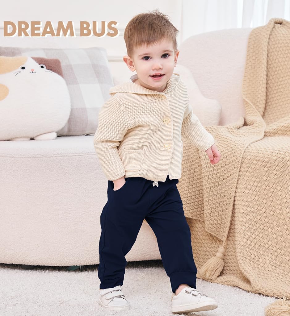 DREAM BUS Pack of 3 Toddler Jogger Pants with Pocket Toddler Boy Sweatpants Baby Boy Pants Infant Newborn Leggings image 2