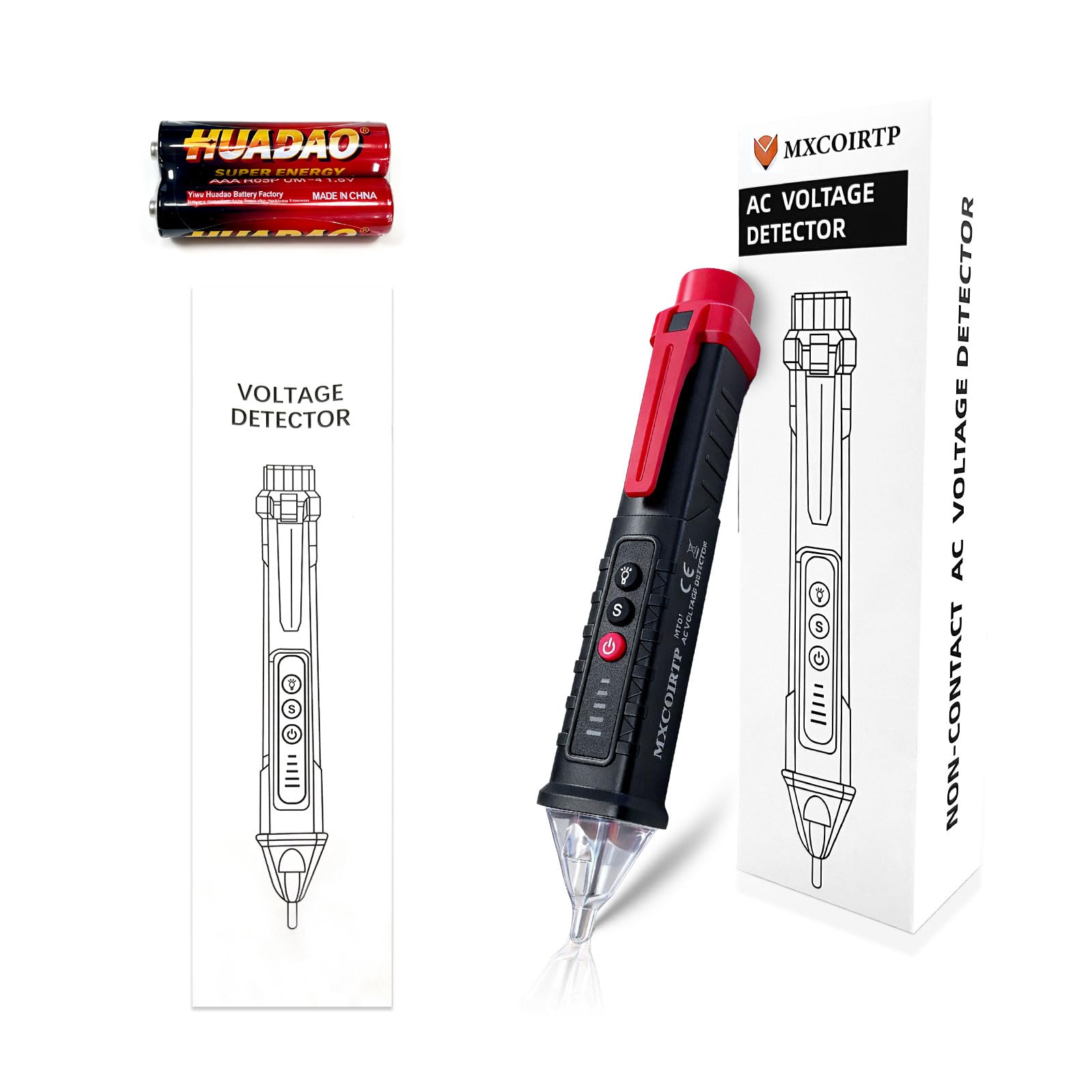 MXCOIRTP Voltage Tester, Non-Contact Voltage Detector, Electrical Tester, 3 Ranges AC 12V/48V/70V-1000V, Live/Null Wire Tester with Buzzer Alarm and Flashlight, Wire Breakpoint Finder - Black — Amazon image 7