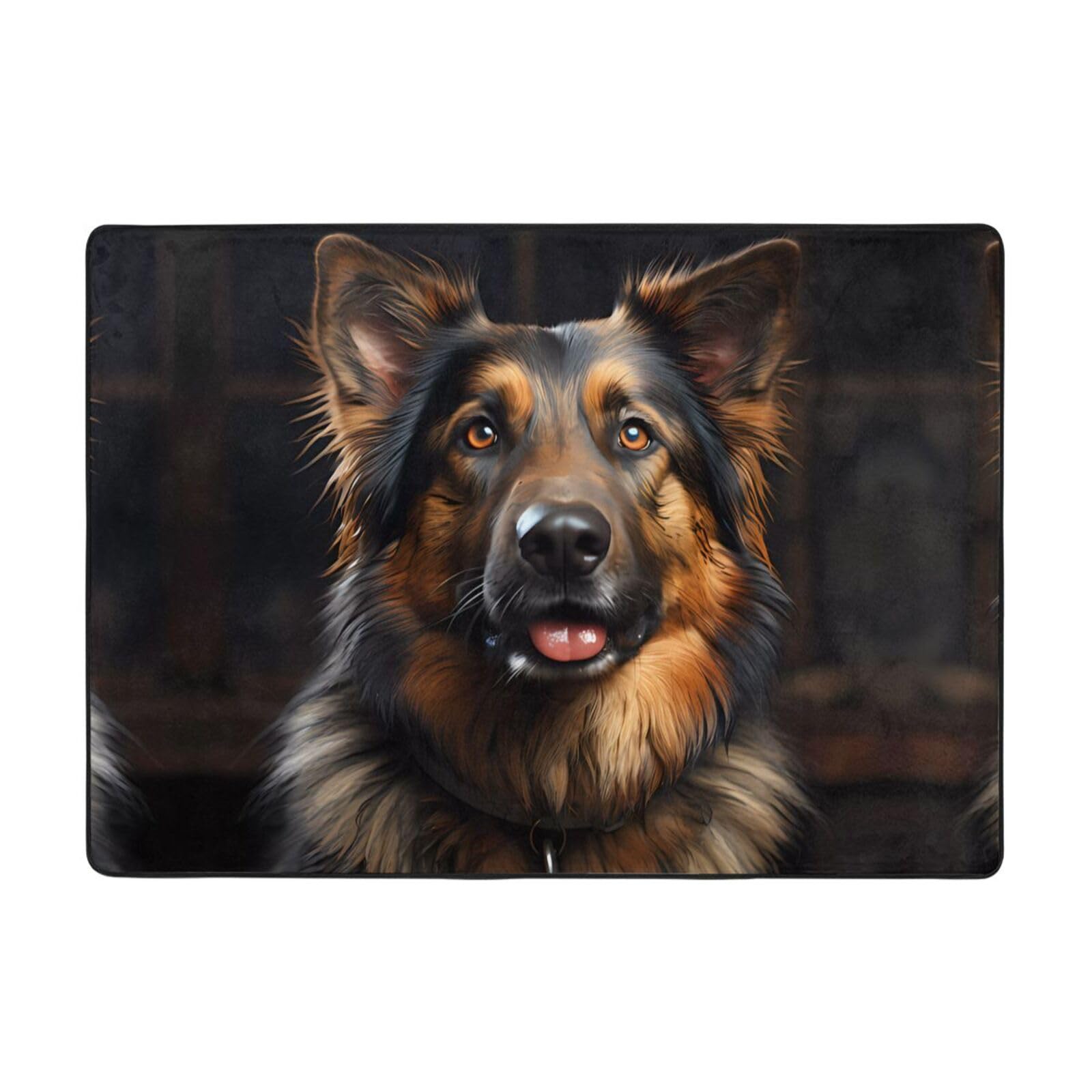 Tapis en flanelle berger allemand pour réchauffer le sol du salon