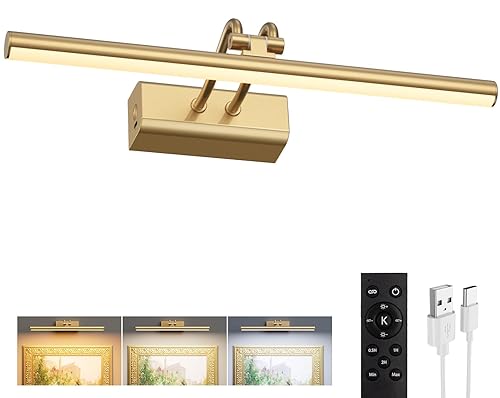 Battery Operated Picture Light for Wall, 4000mAh Cordless Wall Lamp
