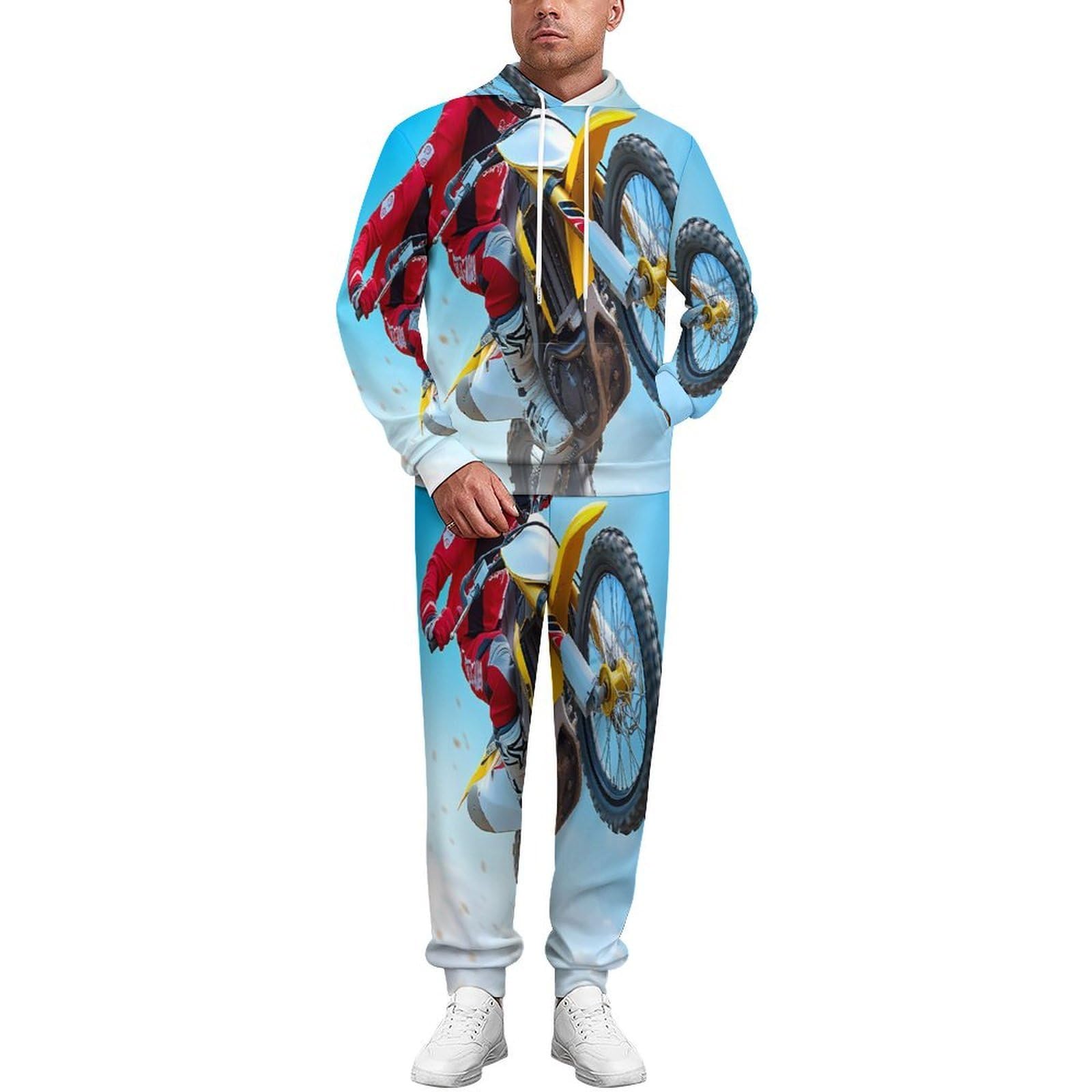 Motorsport Moto Tute per gli Uomini Manica Lunga Felpa Con Cappuccio E Pantaloni Della Tuta Joggers Set Moda Tute