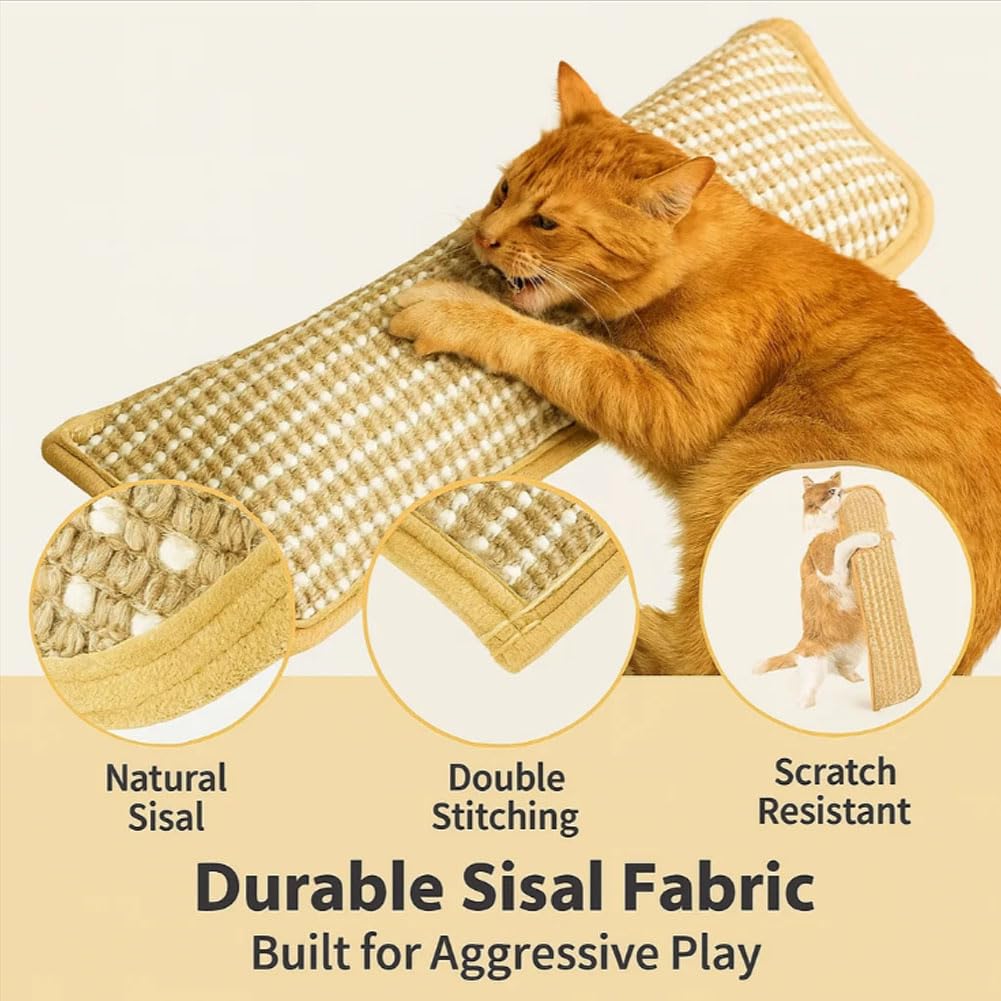 Generisch Catnip Kicker Pillow, cojín de hierba gatera, juguete dental, sisal natural, tabla interactiva para gatos (3 unidades)