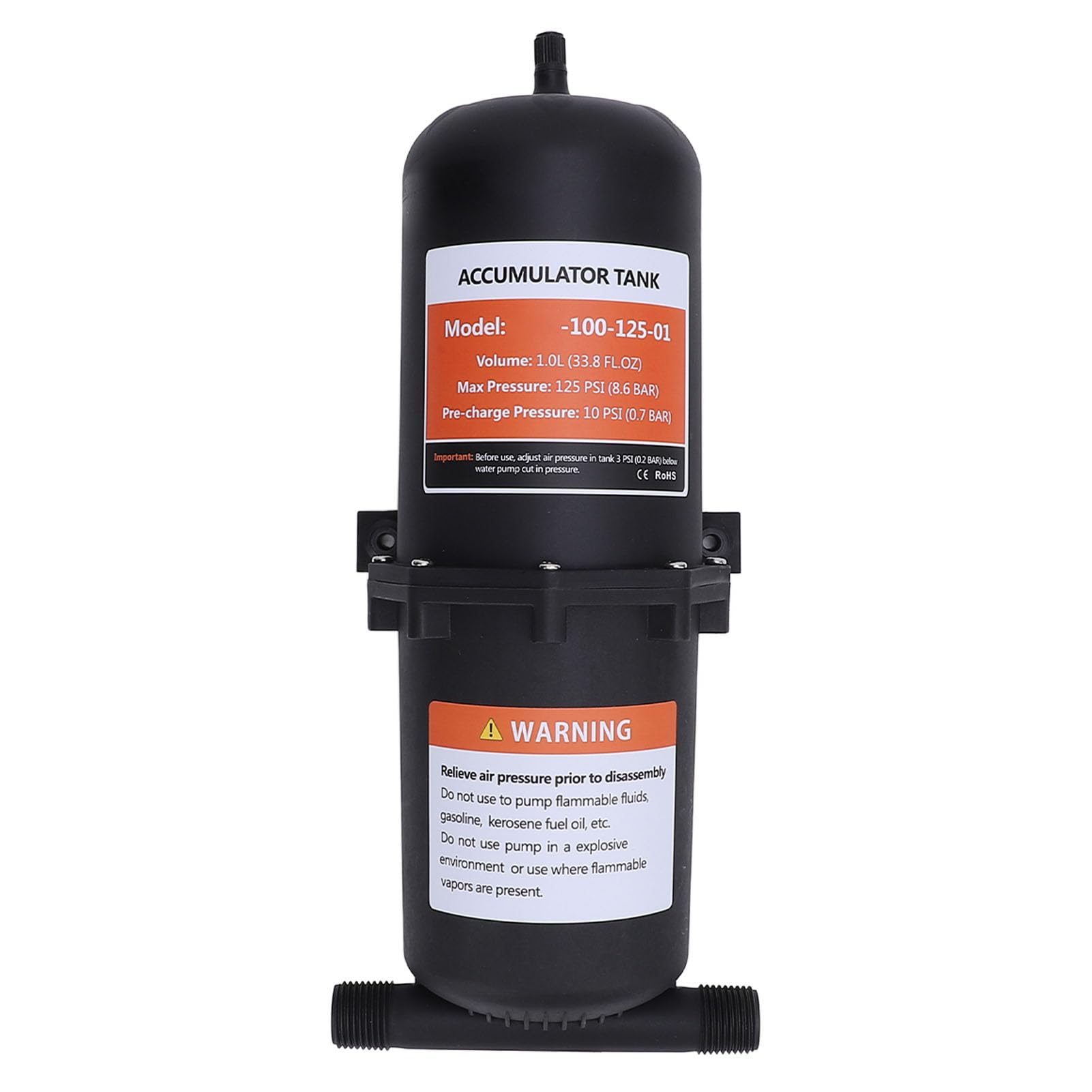 Jeffergarden Wasserpumpen Drucktank 1 L Unter Druck stehender Akkumulatortank Für Boots und Wohnmobilreisen Mit 125 PSI und 1/2 Zoll MNPT Anschluss Für reibungslose Wasserflusskontrolle