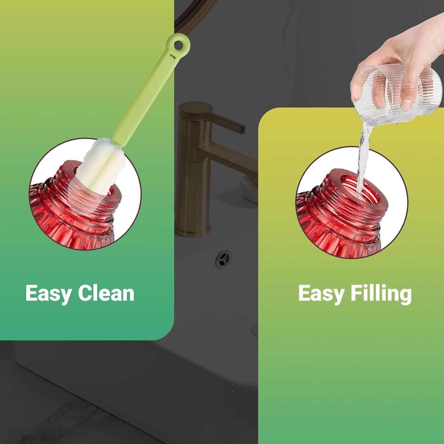 Glass Hummingbird Feeders for Outdoors Hanging Red Humming Bird Nectar Feeder with Perch, 20 Ounces Capactiy with 5 Plastic Flower Feeding Ports & Perches, Outsides Decor Garden - Image 4