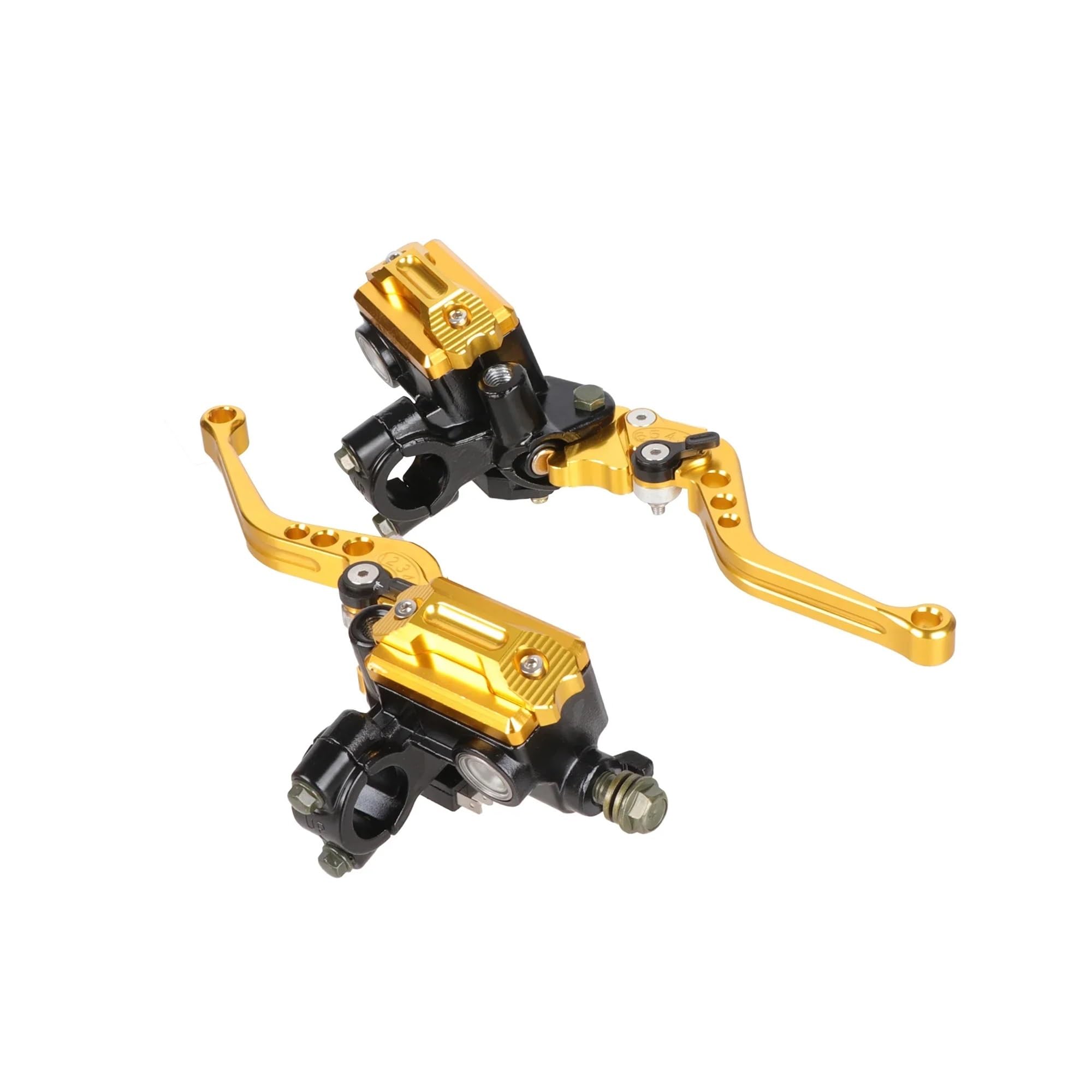 Drovian Hydraulic Brakes Universal 7/8" 22mm CNC Motorcycle Brake Clutch Levers for Honda for Yamaha(Gold)