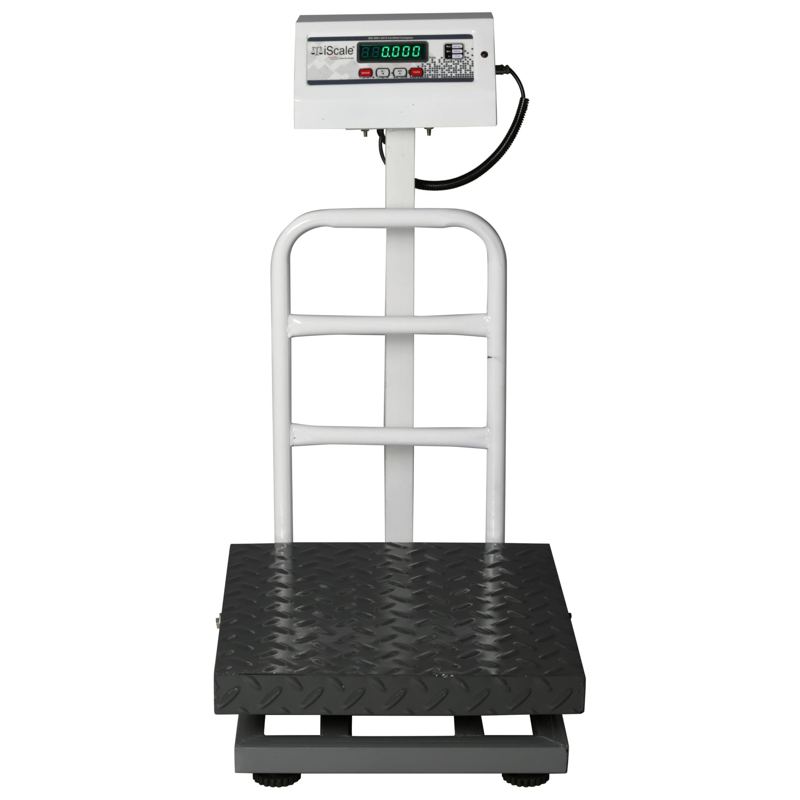 iScale ISP-100M Electronic Platform Weighing Scale 400x400mm Mild Steel | 100kg Capacity, 10g Accuracy | OIML R76 Compliant, ISO Certified Digital Weight Machine for Shop, Warehouse, Industrial Use