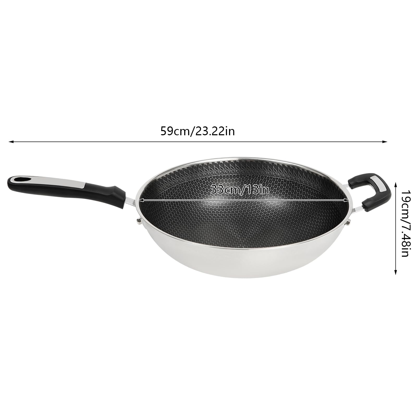 Amazon | 蒸し器バスケット付き中華鍋セット - 蓋付きハニカム中華鍋と