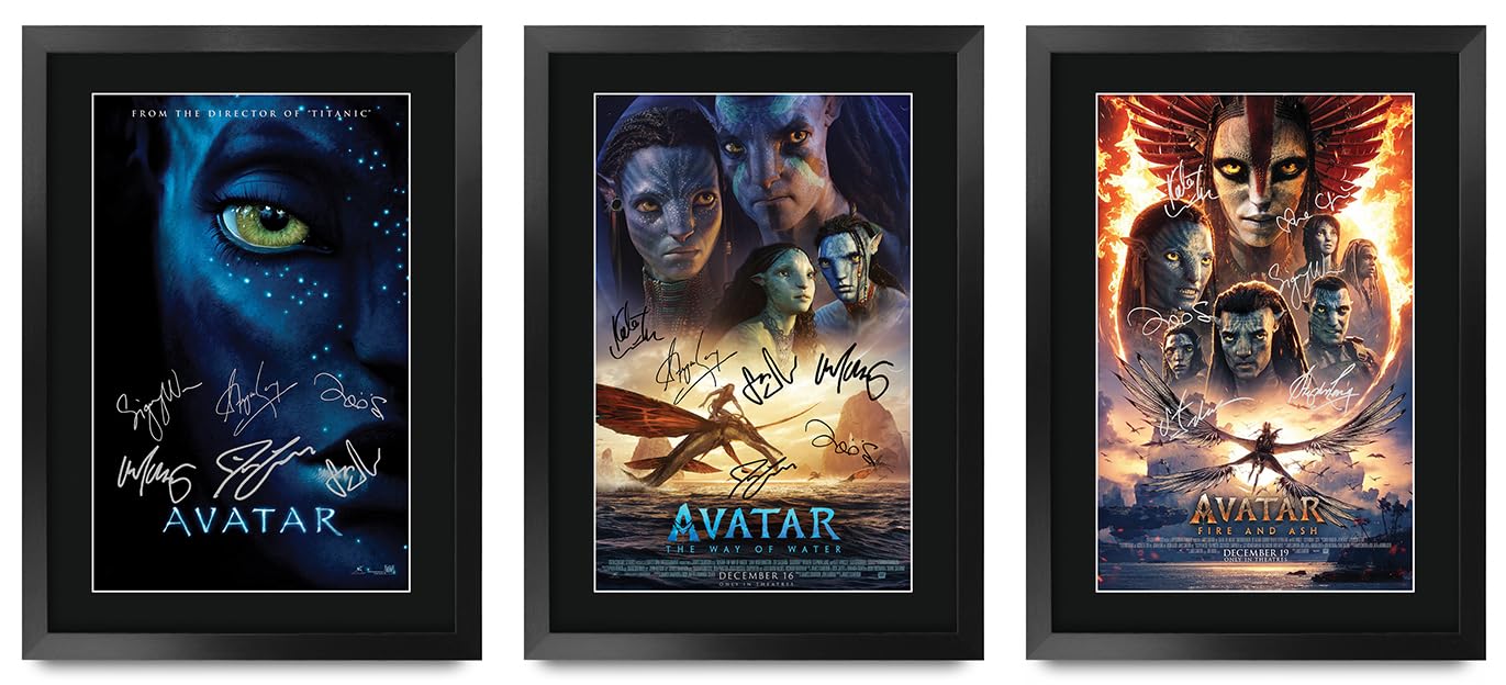 HWC Trading Avatar Geschenke Geduckter Poster Signiertes Autogramm Foto für Fans von Film Memorabilien - A3 Gerahmt (ID-005655)