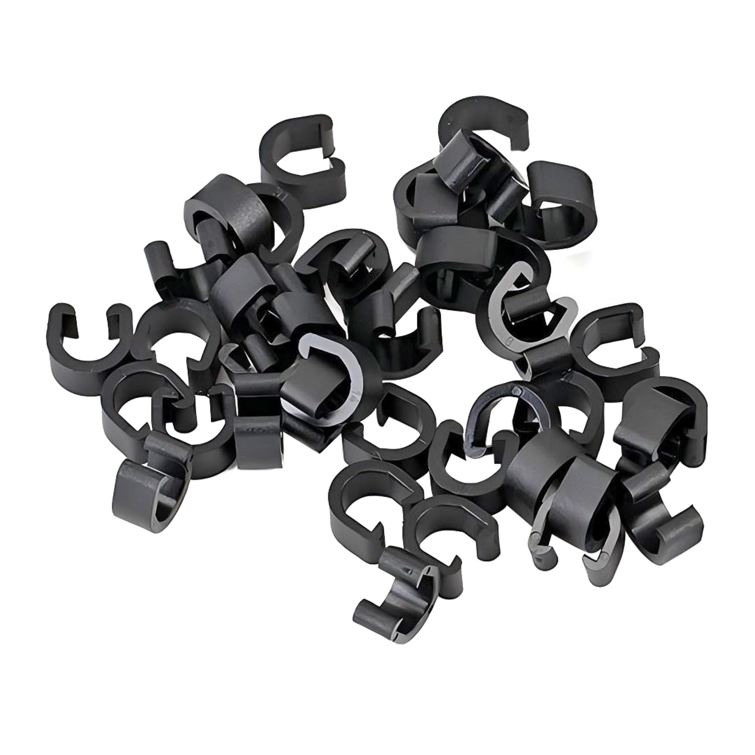 Qrity 40 Pezzi Morsetto per Cavo Bicicletta, C-Clip Pinze, Fibbia per Cavo Bicicletta, Clip in Plastica per Fissaggio Cavo Freno Bici