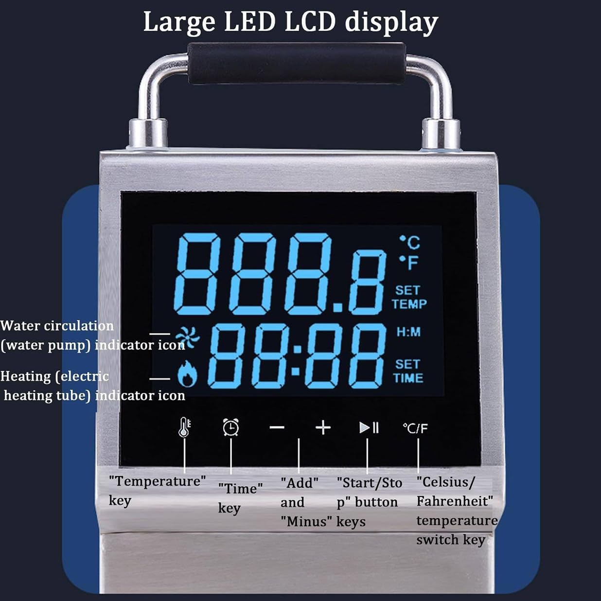 2000w Cocina Sous Vide De Precisión, 80l/Tiempo Máquina Sous Vide Con Circuladora De Inmersión, Control Preciso De Temperatura Y Tiempo, Para Filetes, Filetes De Pescado, Huevos, Albóndigas