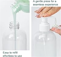 Vista 6 de Yebeauty - Botella dispensadora de champú, botellas de champú con bomba de 16.9 onzas, botella de ducha vacía recargable de plástico transparente, 2