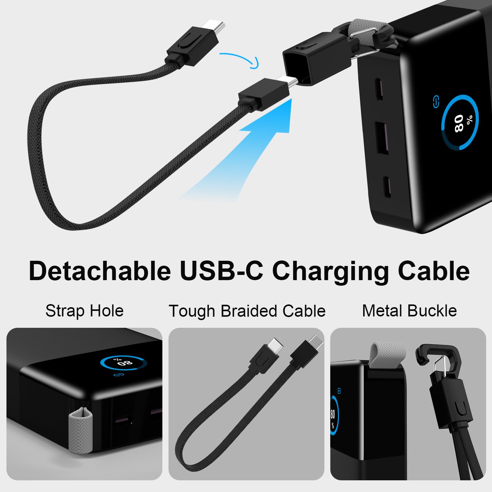 Nobis Power Bank 25000mAh 187W Laptop, 3 Porte Ricarica Rapida (100W Max) | Caricatore Portatile con cavo C-C Staccabile, display TFT, essenziale viaggi, per iPhone 17/16/, Tablets e Altro Ancora