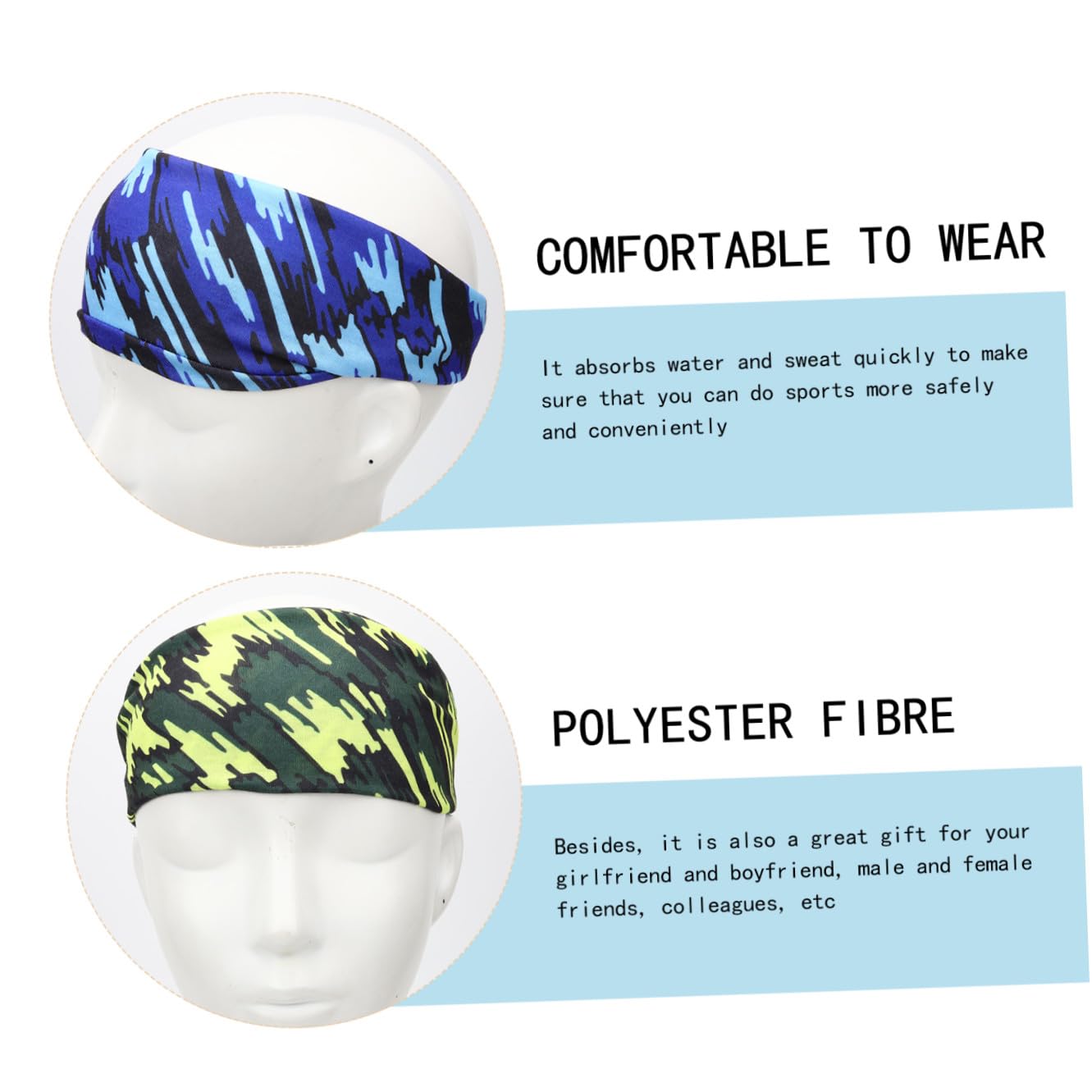 ibasenice Pañuelo Deportivo para El Sudor Diadilla Yoga Banda para La Cabeza Cabello Venda Moda Diademas para Mujeres Corriendo Diadema Atlética Fibra De Poliester