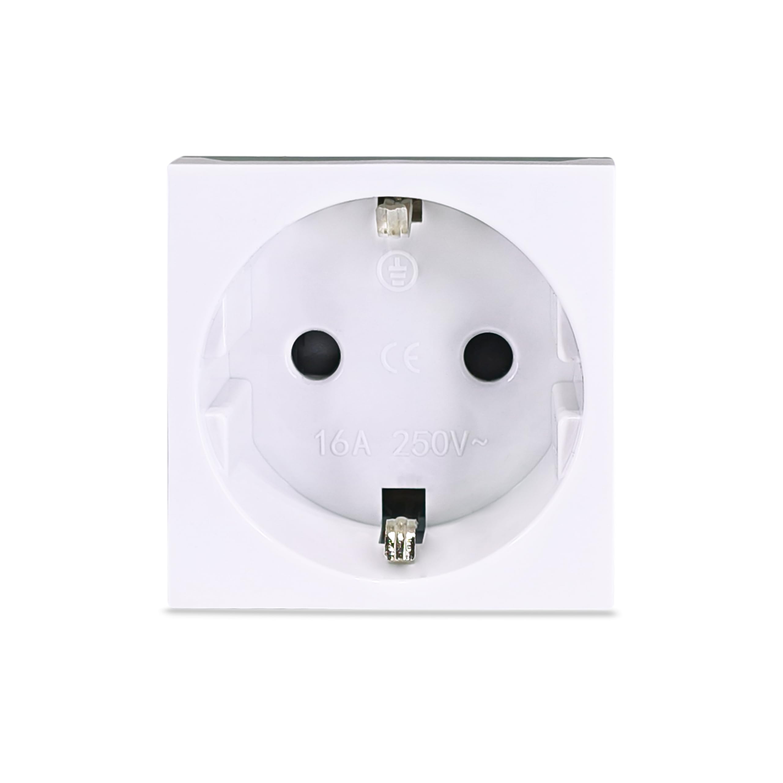 MX 3-Pin German Schuko Socket with Shutter – 2 Module 13A 250V – Compatible with European & UK Brands – 45x45mm Modular Socket Plate-image-14