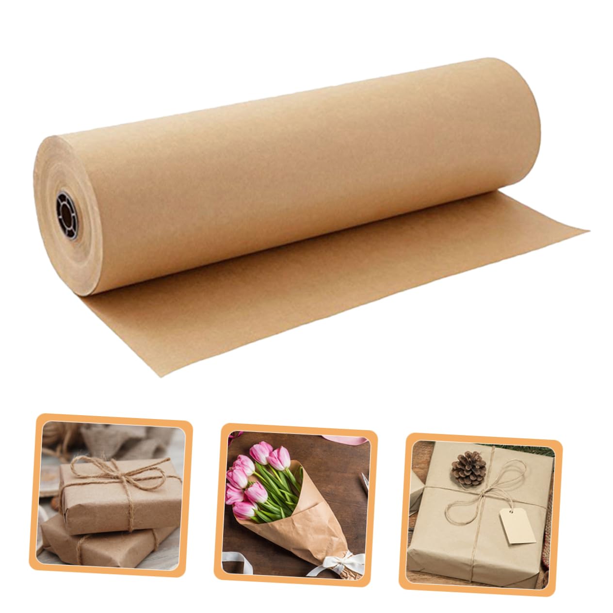 Braune Geschenkpapierrolle aus Kraftpapier 2 Rollen