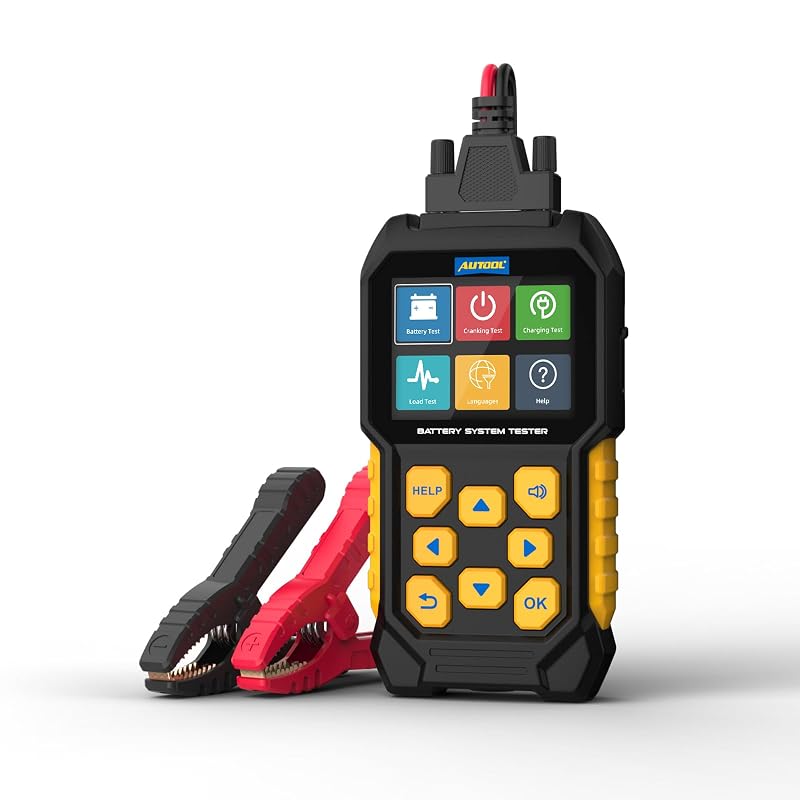 Testador de bateria automotiva AUTOOL BT460 12 V e 24 V, 30–2.000 CCA, análise de partida e carregamento