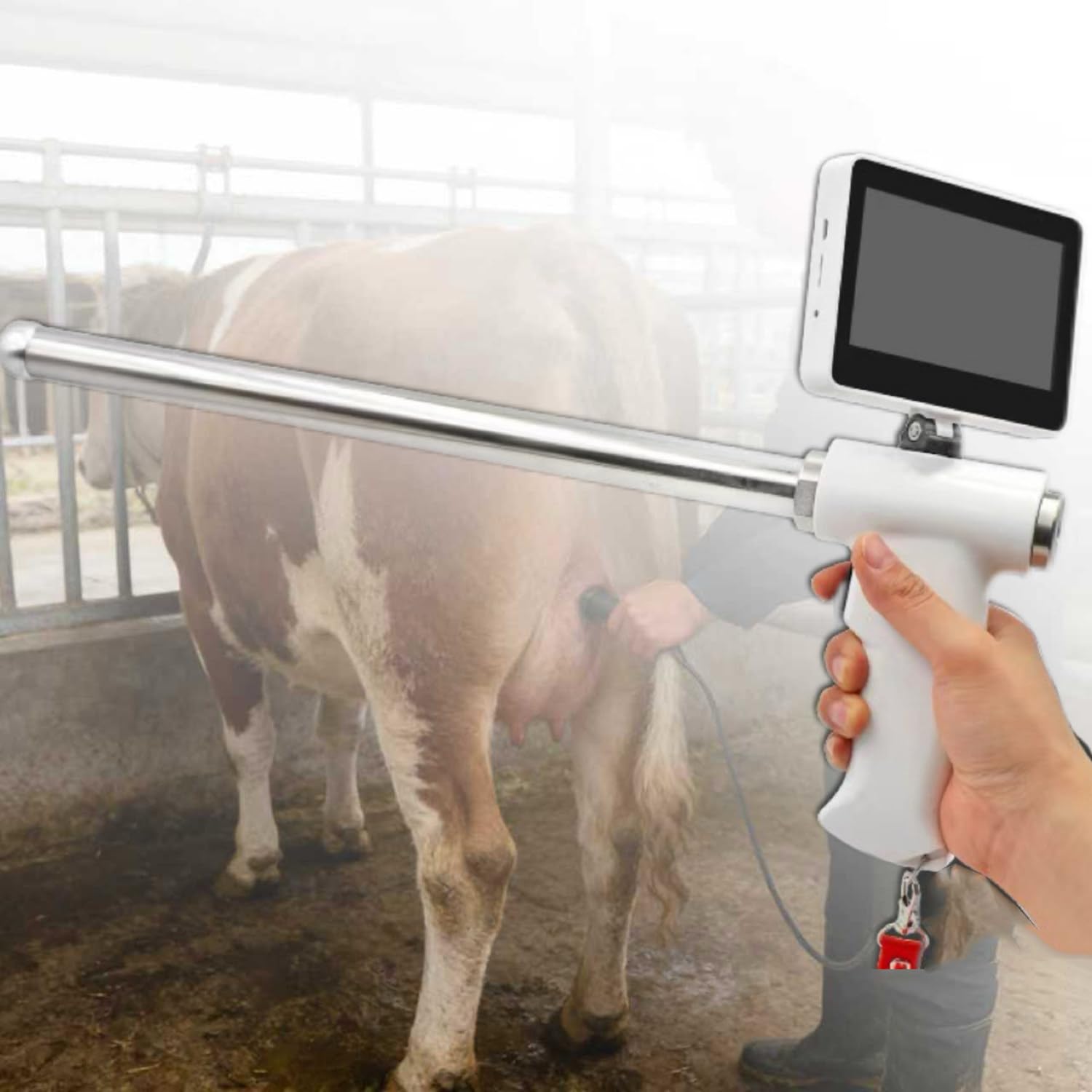 Pistolet Do Wizualnej Inseminacji Koni Bydła, Pistolet Do Sztucznej Inseminacji, Zestaw Hodowlany Z Kamerą Endoskopową, Regulowany Ekran Lcd, Narzędzie Do Sztucznej Inseminacji Zwierząt Gospodarskich