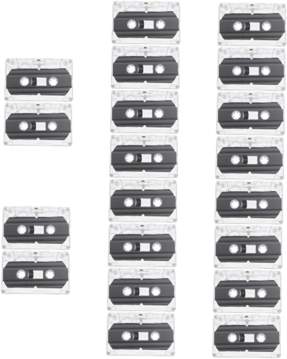 Mikikit 20 Pcs Audio Tape Blank Cassette Tape for Mixtape Cassette Tape Tapes for Recording 30 Minute Cassettes 30 Min Recording Time Tapes Standard Size Cassettes Low Noise Tape