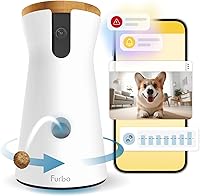 Furbo 360° Dog Camera: 360° Rotating View, Treat Tossing, Bark Alerts & 2-Way Audio - Pet Monitor with Subscription