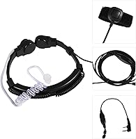 Vista 3 de 143 Micrófono de garganta Tubo Acústico Auricular PTT para UV5R Radio de 2 vías, Walkie Talkie, Micrófono de garganta PTT Auricular