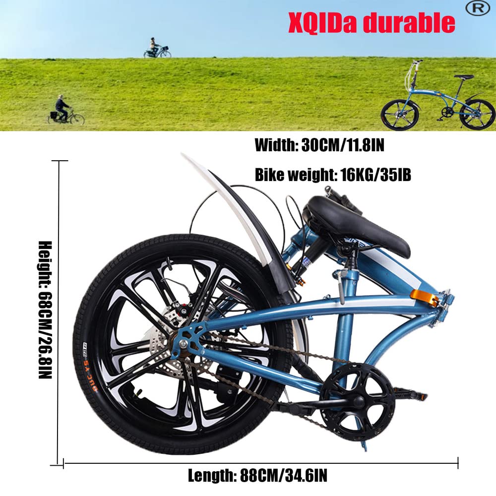 VTT Pliable 26 Pouces 21 Vitesses - Pour Adultes Et Ados, Charge 120 Kg, Freins à Disque, Garde-boue Inclus