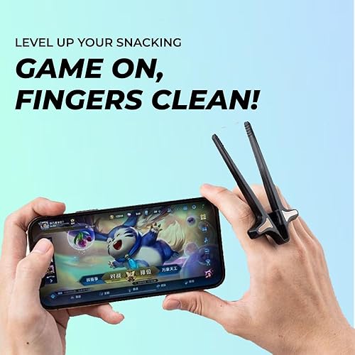 Miniatura 6 de Scooken 4 palillos de dedo para jugadores, pinzas para agarradores de aperitivos, soporte en U, palillos para videojuegos, palillos de plástico