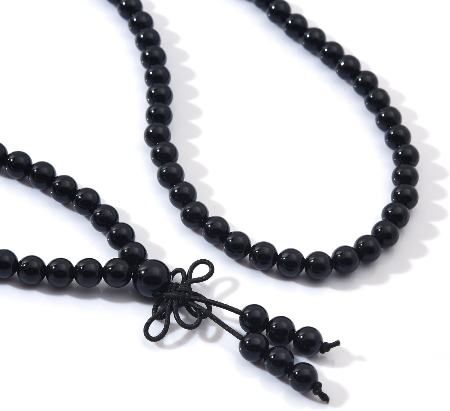 108 Mala Prayer Beads Bracelet 6mm Genuine Gemstone Healing Crystal Stone Beaded Bracelet Buddhist Tibetan Handmade Knotted Elastic Necklace for Yoga Meditation Unisex Women Men - Image 4