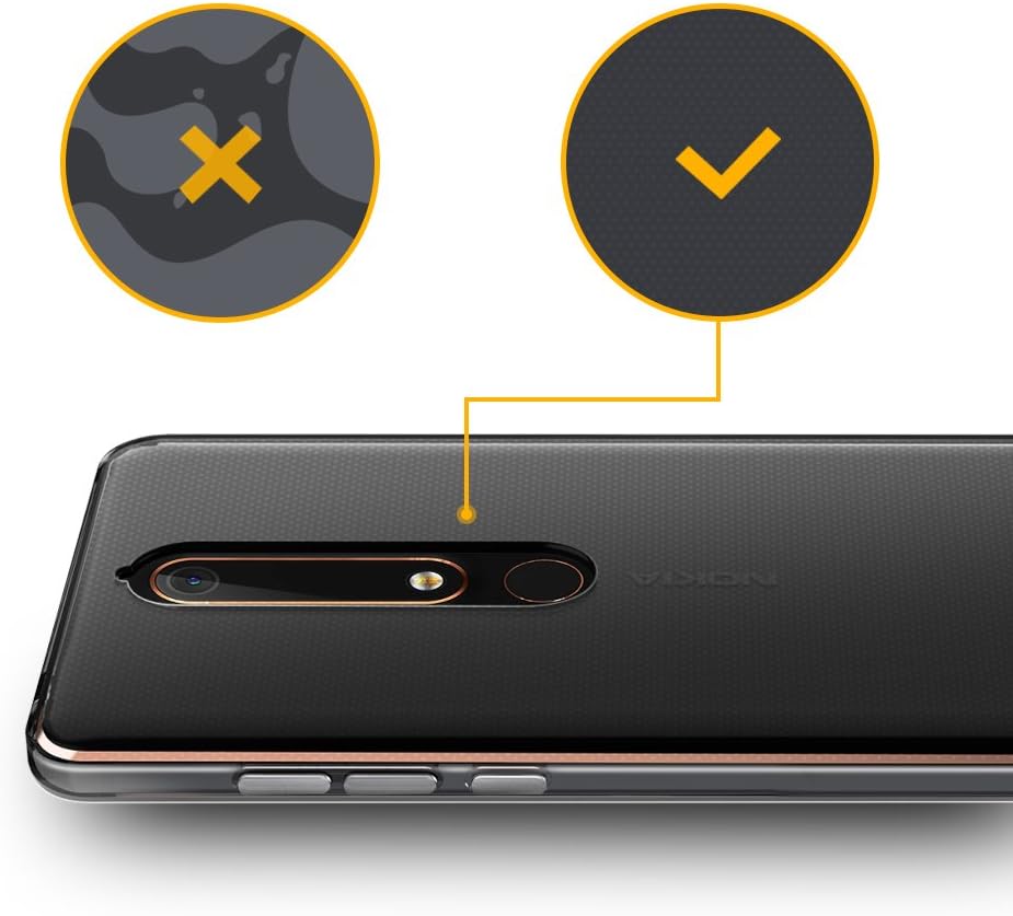 EasyAcc Case for Nokia 6 2018 Case, Nokia 6.1 (2018), Crystal Clear Soft TPU Slim Anti Slip Case Transparent Back Cover Compatible with Nokia 6 2018