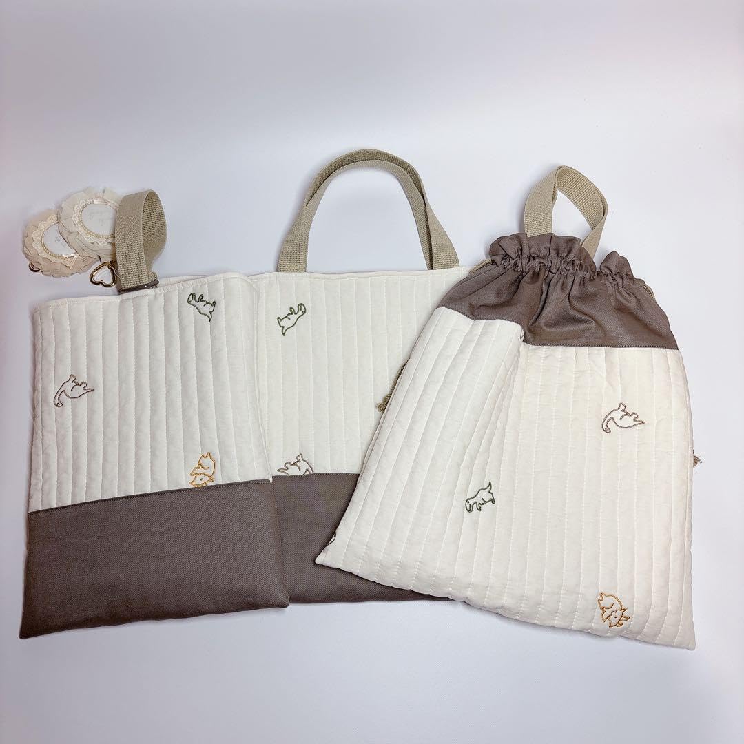 ぷぅ レッスンバッグ 上履き袋 ヌビ 恐竜 宇宙 韓国 キルト ふわふわヌ