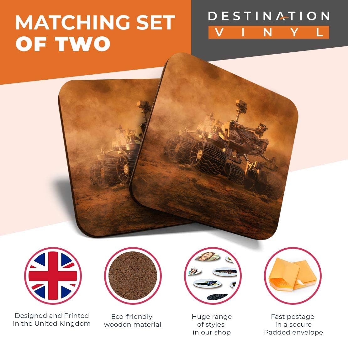 Set De Table Rectangulaire Et De Dessous De Verre Carré, Blue, Set Of