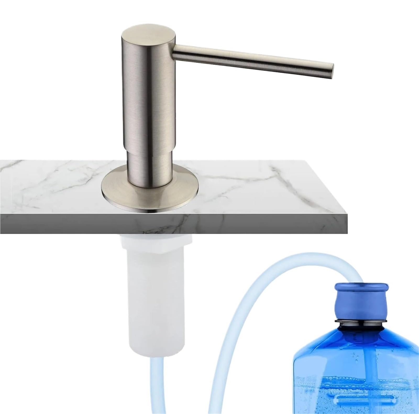 Sink Soap Dispenser Brass Kitchen Sink Soap Dispenser Built-in | 17oz Refillable Countertop Pump With 120mm Extension Tube Rustproof Bathroom(Nickel)