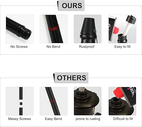 Miniatura 6 de tewei Paquete de 6 antorchas de metal de citronela para exteriores, antorchas negras de jardín de 60 pulgadas para exteriores, linternas de metal