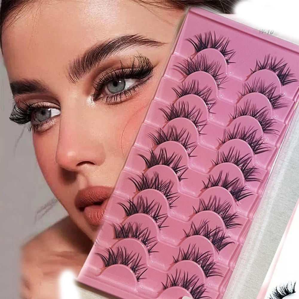 Professional 10pairs Faux 3D Mink Eyelashes Thick Long Multilayer Fluffy False Eyelashes Dramatic False Eyelashes Handmade Reusable Lashes