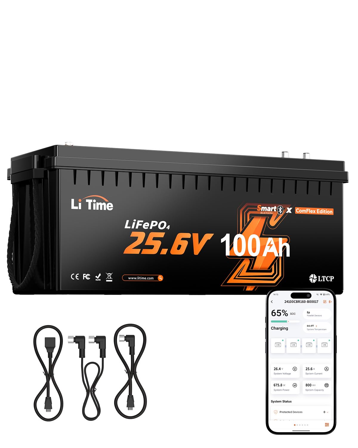Amazon | LiTime 12V100Ah リン酸鉄リチウムイオンバッテリー 100A放電