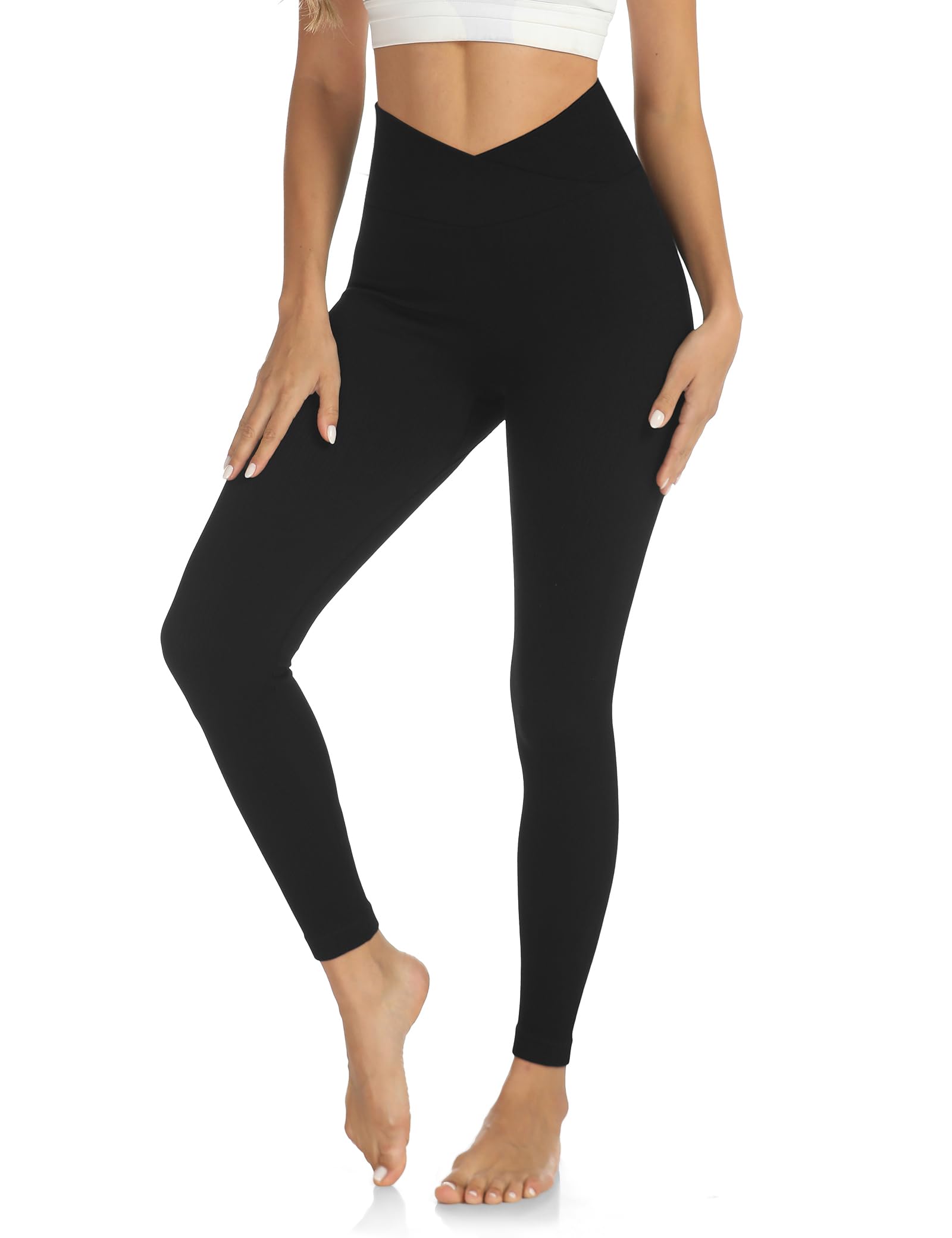 DIBAOLONG Womens High Waist Yoga Pants Cutout Ripped Tummy Control Workout Running Yoga Skinny Leggings