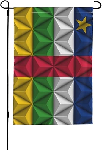 Miniatura 1 de LIFANGMI Polygonal Effect Flag of Central African Republic Garden Flag 28"x40" Inch Double Sided Garden Flags Home Lawn Outdoor Decor Flags Party